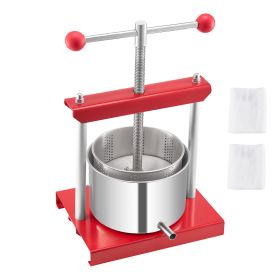 0.8 Gal/3L Fruit Wine Press, 2 Stainless Steel Barrels, Manual Juice Maker
