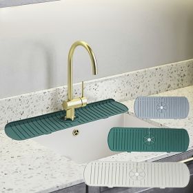 1pc Silicone Sink Faucet Mat Splash Guard; Kitchen Sink Draining Pad Behind Faucet Dish Drying Mat For Countertop; Bathroom; Farmhouse (Color: Gray, size: L)