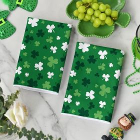 Green Clover Shamrock St. Patrick's Day Kitchen Towels Dish Towels, 18x26 Inch Farmhouse Holiday Spring Decoration Hand Towels Set of 2 (Color: 4pcs,green)